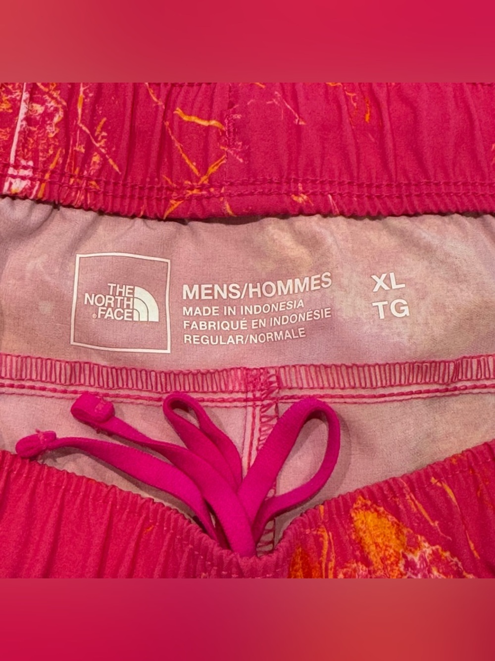 The North Face Men's XL Wander Shorts Pink Glo Valley Print - Picture 5 of 7